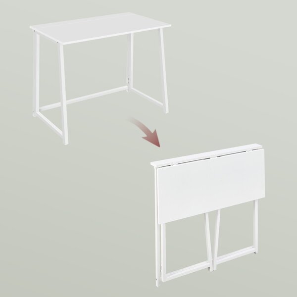 Set pentru birou – birou pliabil ZARIMO 80×40 cm, alb + scaun de birou AVOLA VELVET albastru deschis