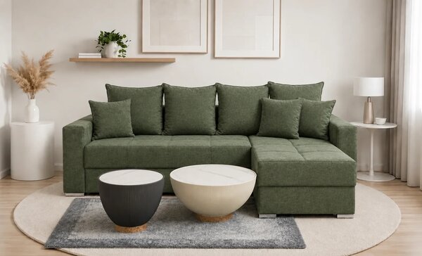 Colțar Extensibil Claudia Mare XXL Memory Verde - Aragon 39, Interschimbabil