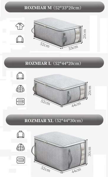 Organizator pentru dulap SENCA XL 52x44x30 cm gri