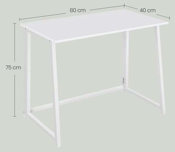 Set pentru birou – birou pliabil ZARIMO 80×40 cm, alb + scaun de birou AVOLA VELVET albastru deschis