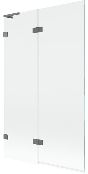 Mexen Lunar L, paravan de cadă cu 2 aripi, stânga, 110 x 150 cm, sticlă transparentă, grafit, 897L-110-100-95-00-L