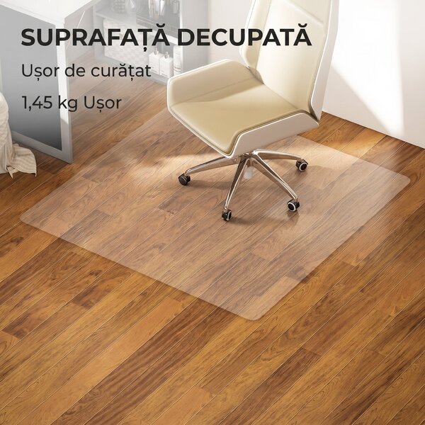 HOMCOM Covoraș Transparent din Plastic pentru Scaun de Birou, 120x120 cm | Aosom Romania