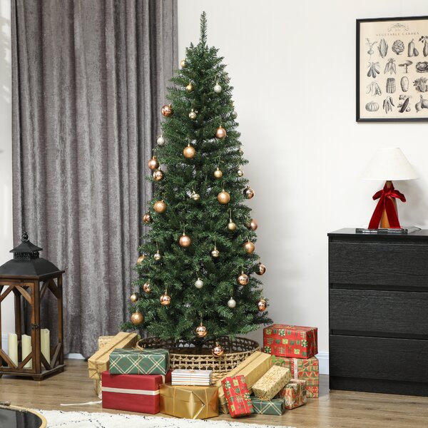 HOMCOM Pom de Crăciun Artificial de 180 cm cu Lumini Incorporate Albe și Colorate în 9 Moduri și 899 Crengi Ignifuge, Brad de Crăciun Dens și Realistic cu Bază Metalică Pliabilă pentru Acasă | Aosom Romania