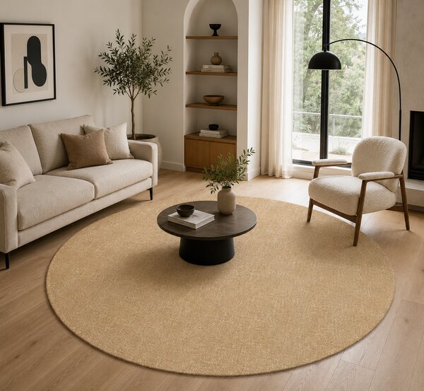 Covor Belgian Living Dormitor, Fargo Rotund 71501 800, Bej Mustar Dreptunghi, 160x160