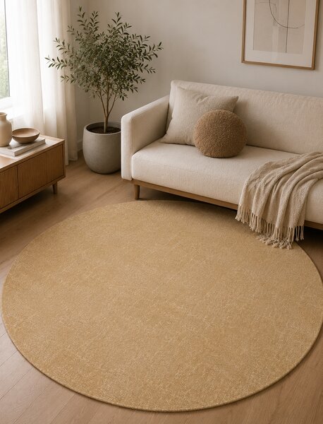 Covor Belgian Living Dormitor, Fargo Rotund 71501 800, Bej Mustar Dreptunghi, 160x160