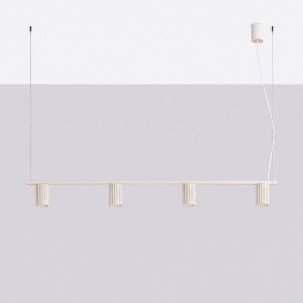 Sollux SL.2713 - Suspensie pe cablu KARBON 4xGU10/10W/230V crem