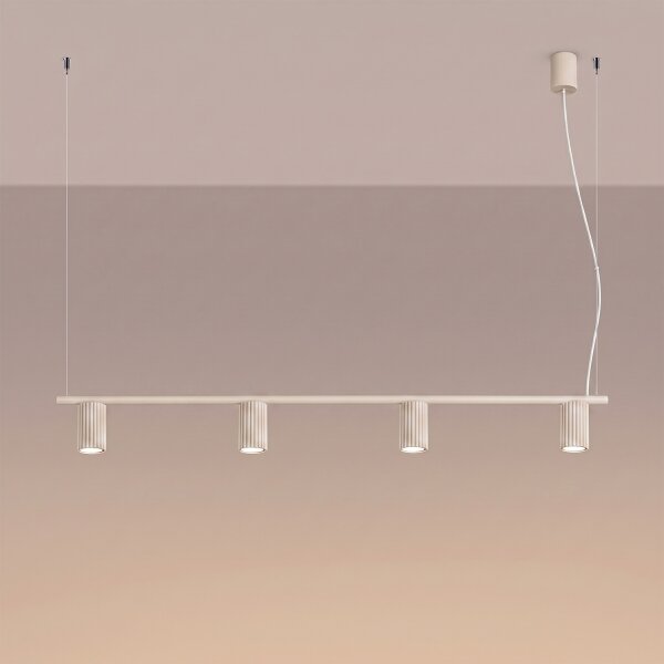 Sollux SL.2713 - Suspensie pe cablu KARBON 4xGU10/10W/230V crem