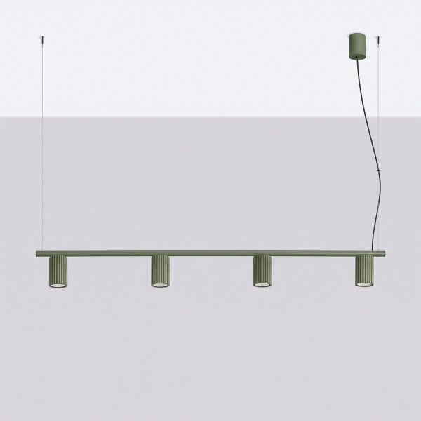 Sollux SL.2714 - Lustră suspendată pe cablu KARBON 4xGU10/10W/230V verde