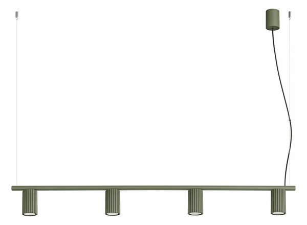 Sollux SL.2714 - Lustră suspendată pe cablu KARBON 4xGU10/10W/230V verde