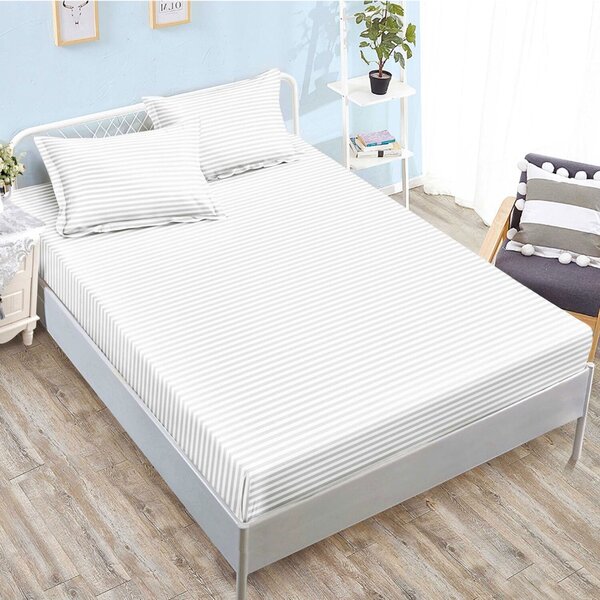 Husă damasc policoton universală, pentru saltea de 160x200cm / 180x200cm, cu două fețe de pernă