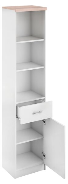 KONDELA Etajeră 1D1S cu sertar, alb/stejar sonoma, universal, TOPTY TYP 04