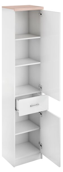 KONDELA Raft 2D1S, alb/stejar sonoma, universal, TOPTY TYP 05