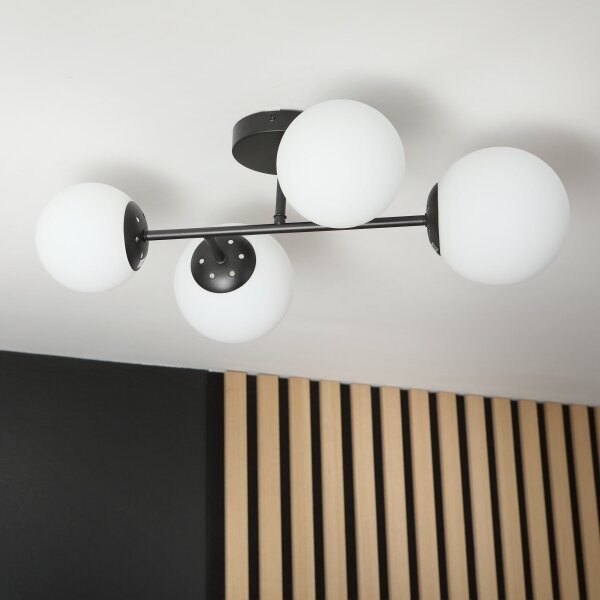 Brilagi - Lustră aplicată MALONY 4xE14/20W/230V neagră
