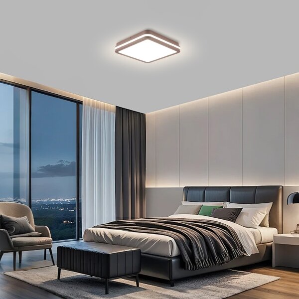 Brilagi - LED Plafonieră de exterior BENE LED/24W/230V 26x26 cm maro IP54