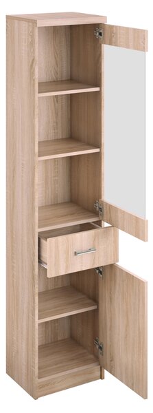 KONDELA Vitrină 1D1W1S, stejar Sonoma, universal, TOPTY TIP 32