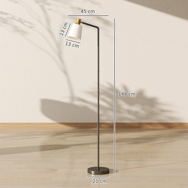HOMCOM Lampă de podea LED cu cap rotativ la 350°, Reglare a temperaturii culorii 3000K/4000K/6500K, Negru | Aosom Romania