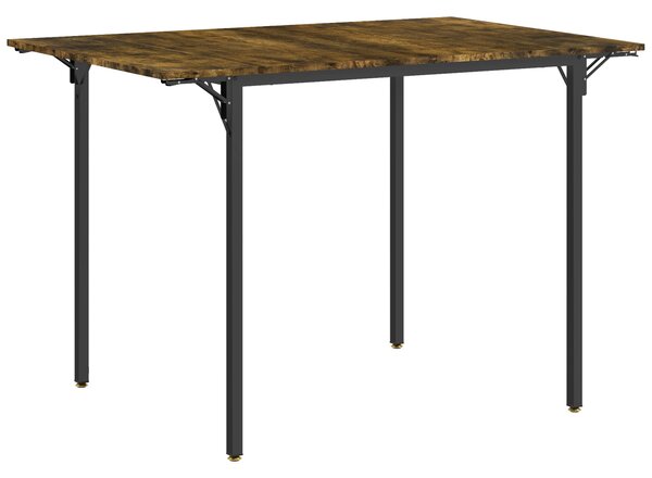 HOMCOM Masă Pliabilă Stil Industrial pentru 2-4 Persoane cu 2 Laturi Extensibile, 120x79x79 cm, Maro Rustic | Aosom Romania