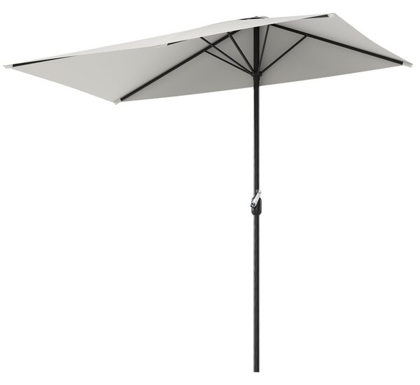 Outsunny Umbrar de Perete Semicircular cu Manivelă, Design Compact pentru Terase și Balcoane, Crem | Aosom Romania