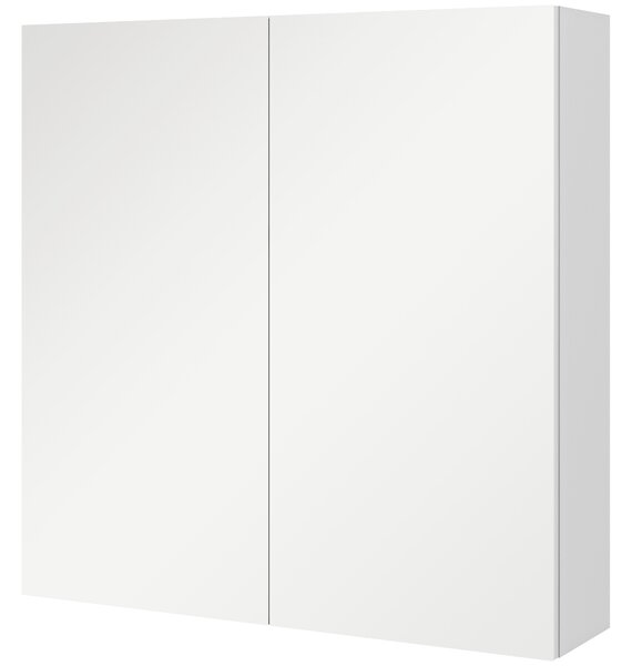 Kleankin Dulap de Baie cu Oglindă, 2 Uși Soft Close, 60x15x60 cm, Rafturi Ajustabile, Dulap Suspendat cu Economisire de Spațiu, Alb Lucios | Aosom Romania