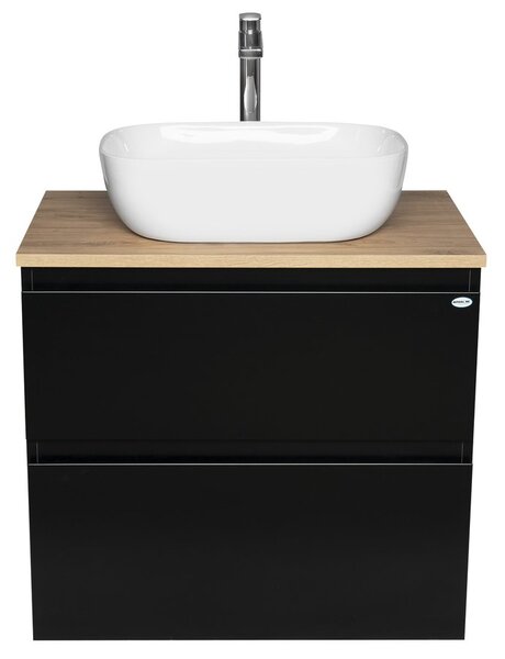 Aqualine Aqualine, dulap ALTAIR cu blat 68 cm, negru mat/stejar emporio, AI670-01