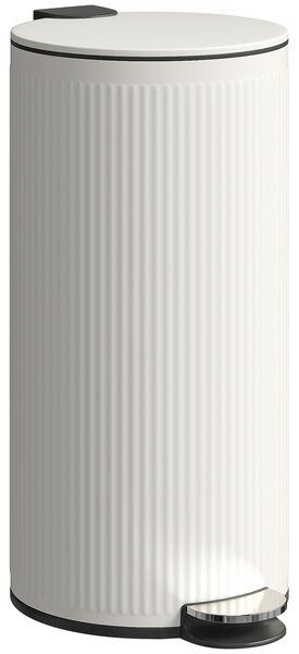 HOMCOM Coș de gunoi 30 L cu capac soft-close, metal și PP, crem | Aosom Romania