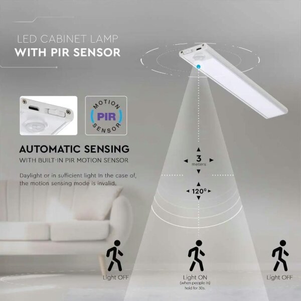 LED lampă subliniară cu senzor LED/1,5W/5V 1500 mAh 4000K