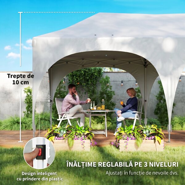 Outsunny Gazebo pliabil 3x6 m, cu pereți detașabili, saci cu nisip, geantă de transport și protecție UV30+, gri deschis/alb | Aosom Romania