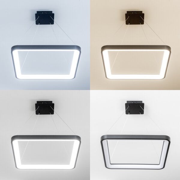 Brilagi - FALCON SLIM Lustră suspendată LED dimabilă pe cablu, 50 W, 230 V, 50 x 50 cm, negru + telecomandă