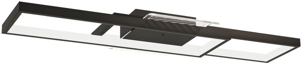 HOMCOM Plafonieră LED Reglabilă cu Telecomandă și Întrerupător, Temperatura Culoare 3000-6000K, Lampă de Design pentru Living și Sufragerie, 70x30 cm, Negru | Aosom Romania