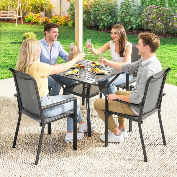 Outsunny scaune și masă de exterior din lemn și metal | Aosom Romania
