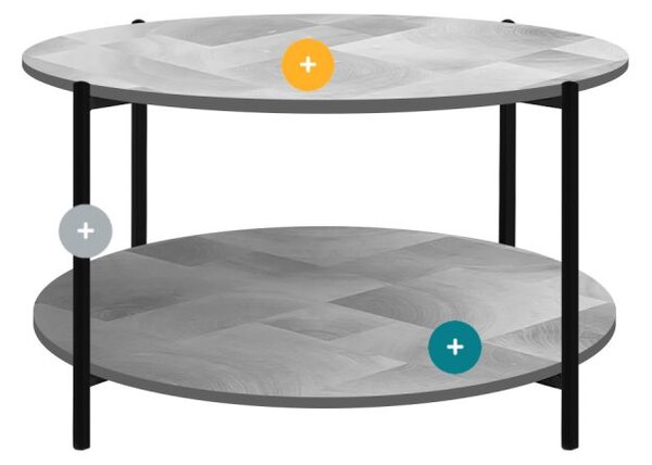 Masuta de cafea 2HOME, Nook, Gri