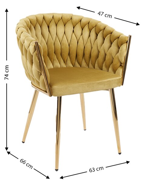 Scaun Living Tapitat KJC12 Mustar