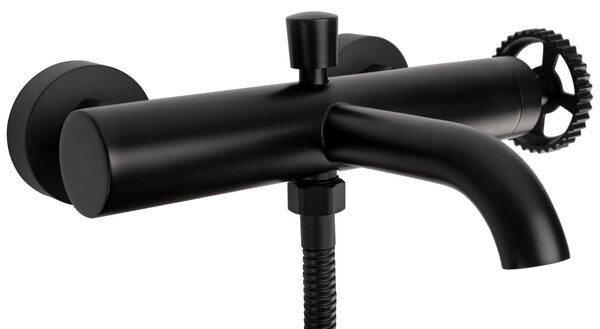 Rea Vertigo, baterie de baie cu set de duș de mână, negru mat, REA-B9669