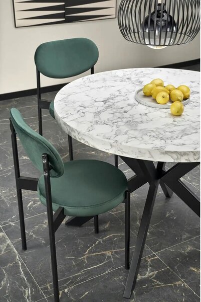 Scaun tapitat K509, gri, stofa catifelata, 42x48x80 cm