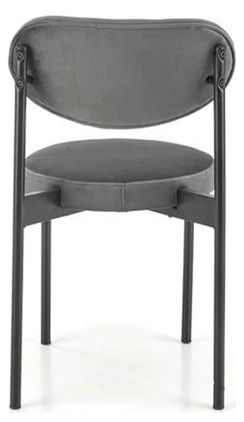 Scaun tapitat K509, gri, stofa catifelata, 42x48x80 cm