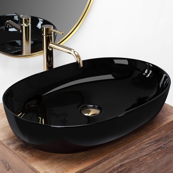 Lavoar ceramic pentru blat Rea CLEO Black