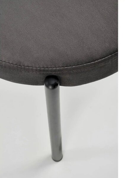 Scaun tapitat K509, gri, stofa catifelata, 42x48x80 cm