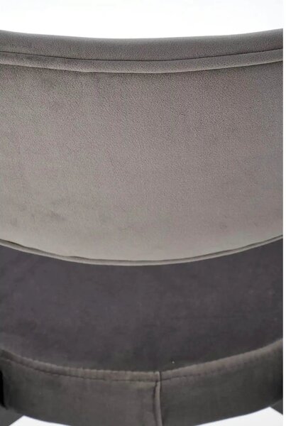 Scaun tapitat K509, gri, stofa catifelata, 42x48x80 cm