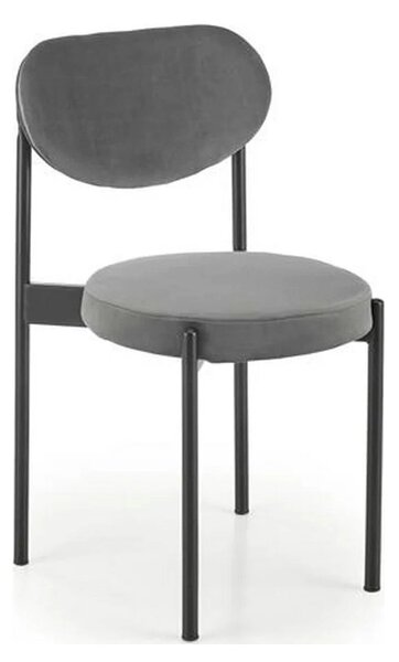 Scaun tapitat K509, gri, stofa catifelata, 42x48x80 cm