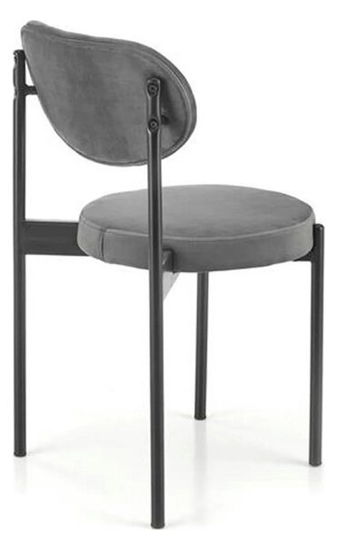 Scaun tapitat K509, gri, stofa catifelata, 42x48x80 cm
