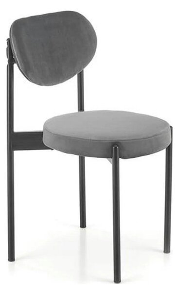 Scaun tapitat K509, gri, stofa catifelata, 42x48x80 cm