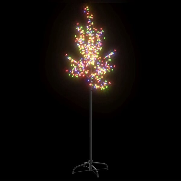 Pom Crăciun, 220 LED-uri lumină colorată, flori de cireș, 220cm