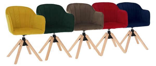 KONDELA Fotoliu rotativ, textil Velvet, taupe gri-maro/fag, DALIO