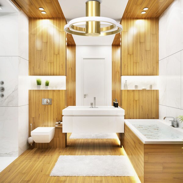 Toolight Toollight, plafoniera LED 50x30,5cm, 22W, APP1402-CW, auriu lucios, OSW-05849