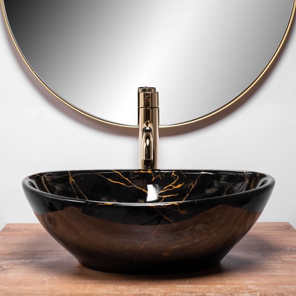 Lavoar pe blat Rea Sofia Black Marble