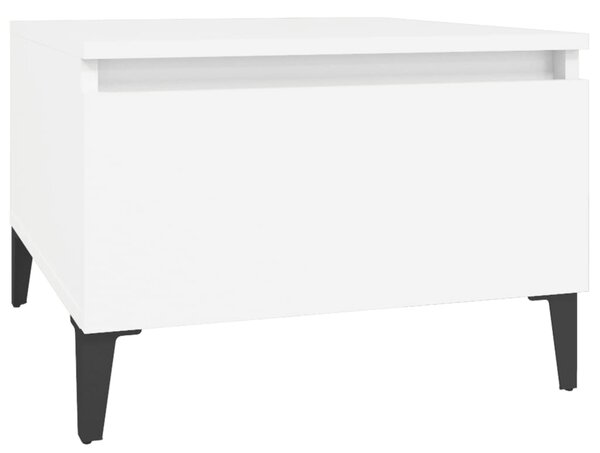 Masă laterală, alb, 50x46x35 cm, lemn compozit