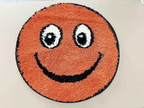 Covor Rotund, Model Smile 12003A 5250, Camera Copilului, Dimensiunea 67x67 cm, Portocaliu Rotund, 67x67