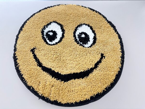 Covor Rotund,Model Smile 12003A 5249, Camera Copilului, Dimensiunea 67x67 cm, Mustar Rotund, 67x67