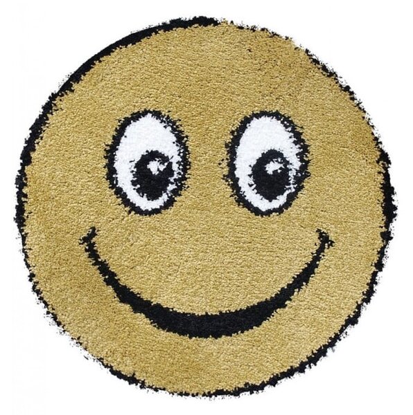 Covor Rotund,Model Smile 12003A 5249, Camera Copilului, Dimensiunea 67x67 cm, Mustar Rotund, 67x67