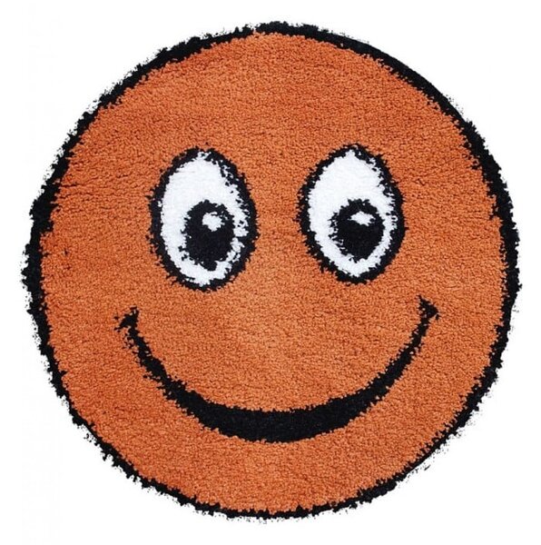 Covor Rotund, Model Smile 12003A 5250, Camera Copilului, Dimensiunea 67x67 cm, Portocaliu Rotund, 67x67